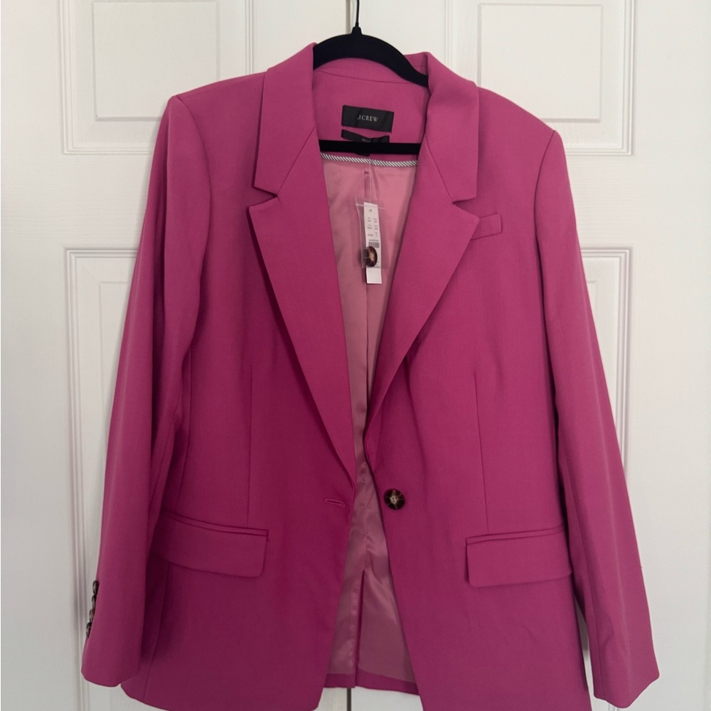 JCrew Italian Fabric Women's Vibrant Pink Suit Jacket NWT